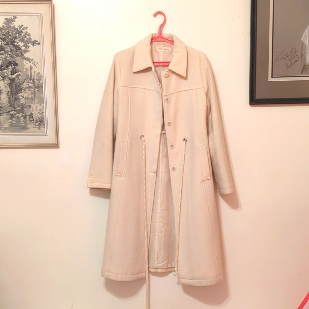 Melody Square Cream Tan Medium dress coat